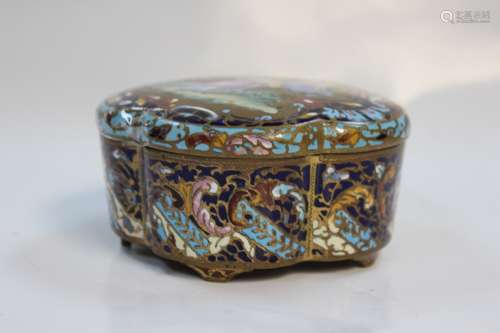 19th.C French Cloisonne Cover Box