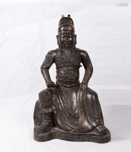 Chinese Bronze Guangong Figural