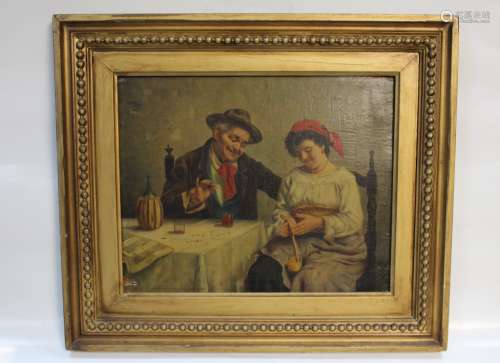 European Oil Painting of Couple