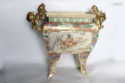 19th.C Japanese Porcelain Footed Burner