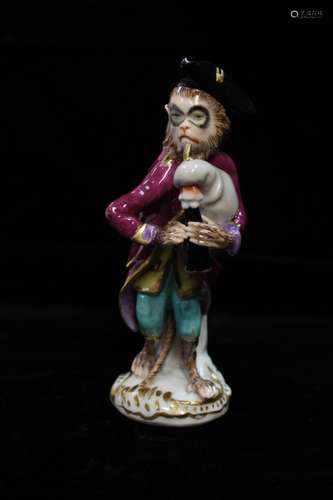 Porcelain Figural of monkey Musician