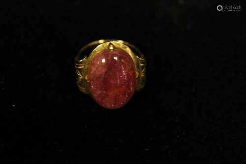 Chinese Tourmaline Ring w Gold