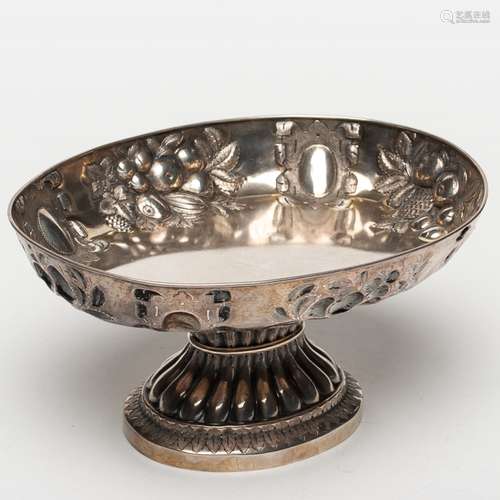 AN ENGLISH SILVER FOOTED BOWL