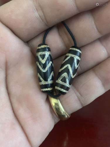 Two Chinese Tianzhu Beads