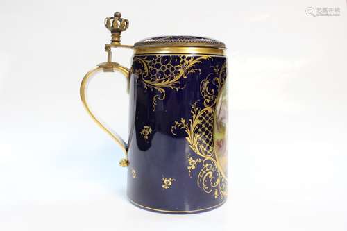 19th.C Royal Vienna Porcelain Stein w Bronze Mount