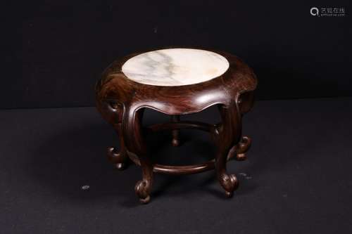 Chinese Rosewood Stand w Marble