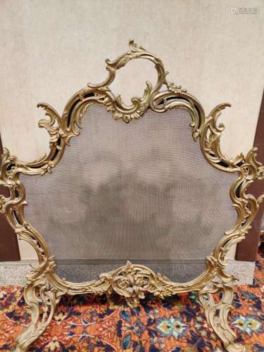 19th.C Bronze Fire Screen