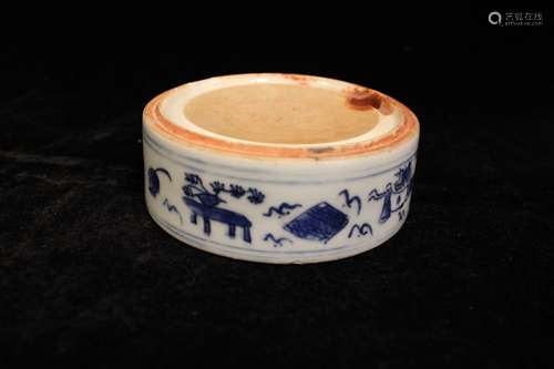 Chinese Blue and White Porcelain Inkwell