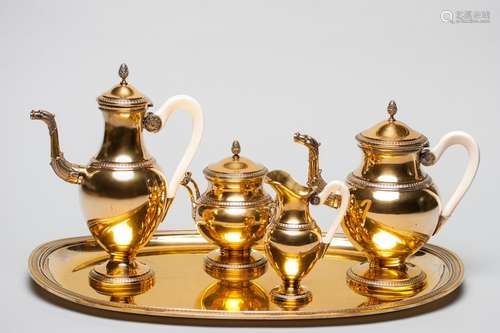 French Silver-Gilt Coffee/Tea Set