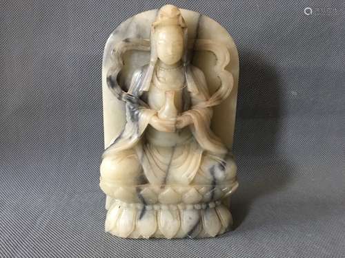 Chinese Soapstone Carved Guanyin