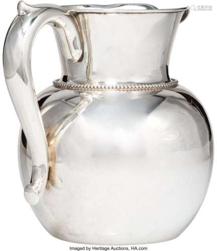 57024: A Gorham Mfg. Co. Silver Pitcher with Beaded Tri