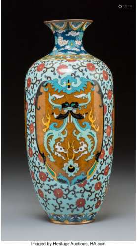 57207: A Japanese Enameled Vase with Black Tie Crest 12