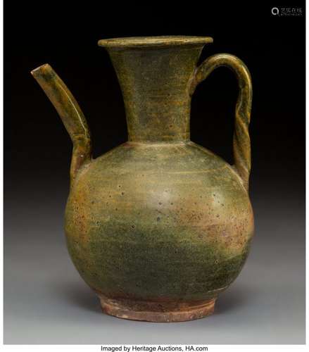 57218: A Chinese Earthenware Pitcher 8-1/2 x 7 x 6 inch