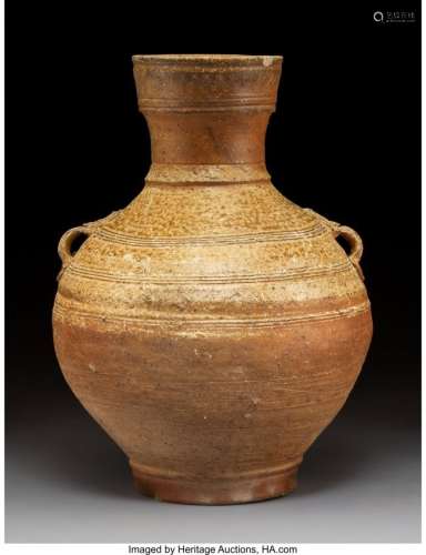 57209: A Chinese Earthenware Vase 14 x 10-1/2 inches (3