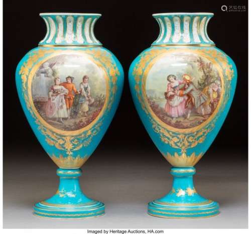 57003: A Pair of Sèvres-Style Porcelain