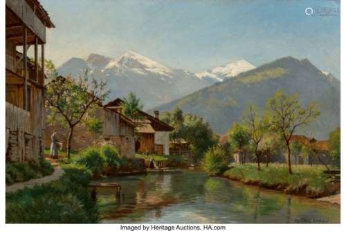 57045: August Fischer (Danish, 1854-1921) Interlaken Oi