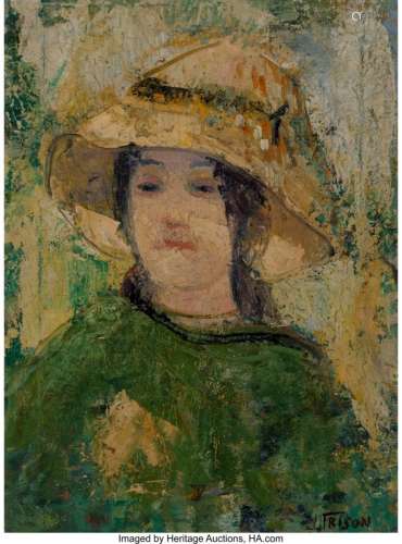 57157: Jehan Frison (Belgian, 1882-1961) Woman in Green