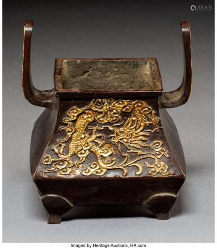 57211: A Chinese Bronze Censer Marks: (four character a