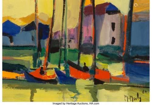 57189: Marcel Mouly (French, 1918-2008) Bateaux Rouges