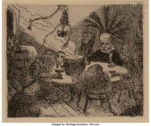 57051: James Ensor (Belgian, 1860-1949) Le Roi Peste (K