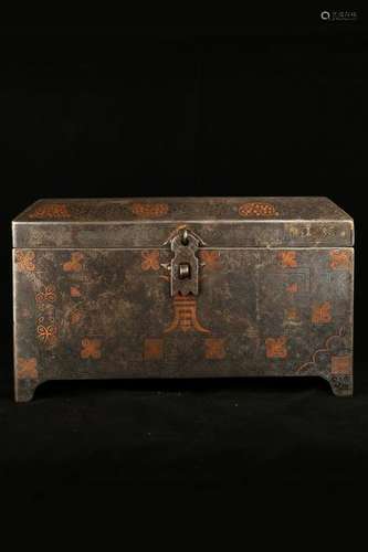 A PAINTED SILVER BOX. QING PERIOD