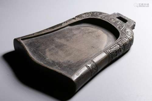 A CARVED DUAN INK STONE.QING PERIOD