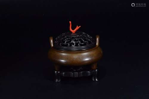 A BRONZE CENSER.QING PERIOD