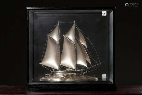 A JAPANESE SILVER BOAT.ANTIQUE