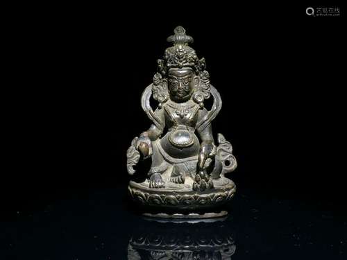 A BRONZE VAISHRAVANA.ANTIQUE