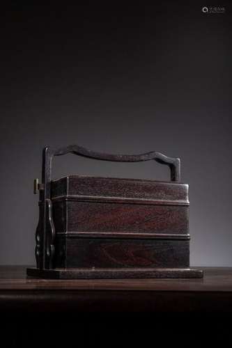 A ZITAN BOX AND COVER.QING PERIOD