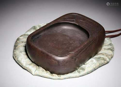 A CARVED DUAN INKSTONE.QING  PERIOD