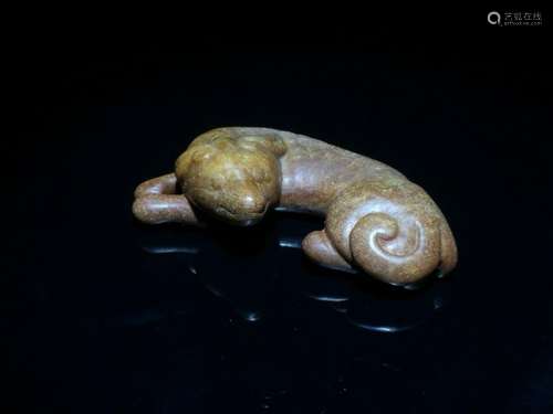 A CARVED JADE DOG.SONG PERIOD