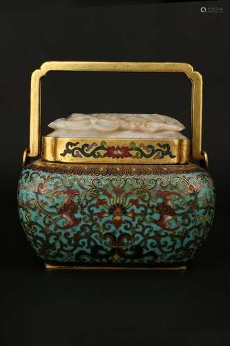 A CLOISONNE ENAMEL HAND WARMER.QING PERIOD