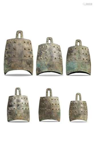 A SET OF SIX RITUAL BELLS.SONG PERIOD