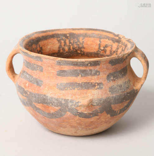 新石器時代彩繪雙耳陶罐