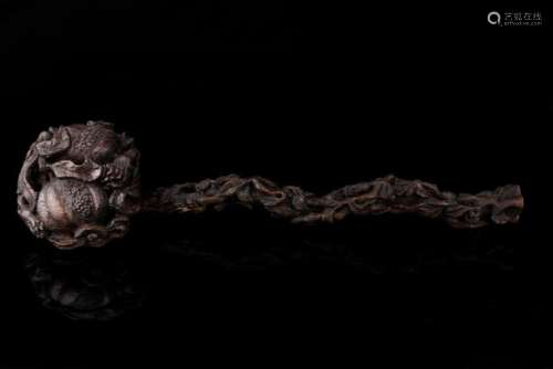 AGALWOOD CARVING OF RUYI SCEPTER