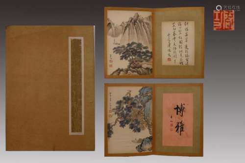 CHINESE INK AND COLOR PAINTING ALBUM OF LANDSCAPE