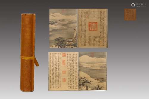 CHINESE HANDSCROLL PAINTING OF WINTER LANDSCAPES