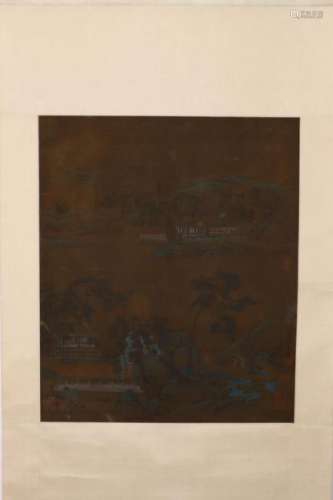 CHINESE PAINTING OF FIGURE AND LANDSCAPE ON SILK
