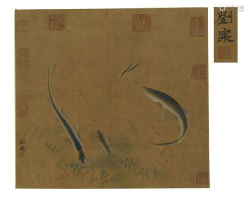Fish Paining , Silk without Scrolls