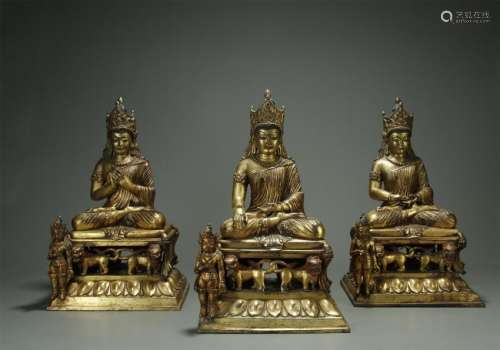 Gilt Bronze , A Set of  Buddha