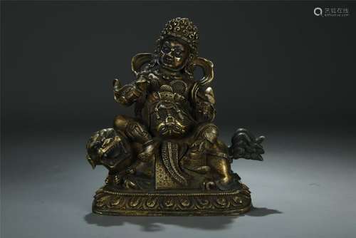 Gilt Bronze Golden Fortune Statue