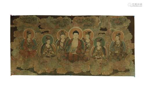 Sakyamuni Painting Silk Weaving