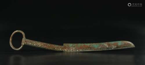 Bronze Inlaid Gold, Silver knife