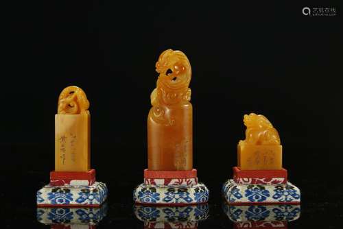 Three Pieces of Tian Huang Animal Seals