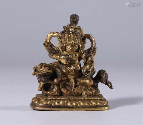 Gilt Bronze Golden Fortune Statue