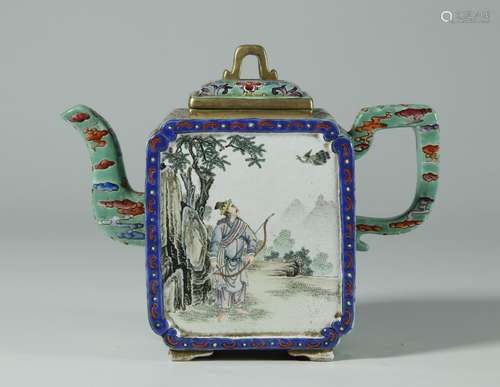 Enamel Zi Sha Tea Pot