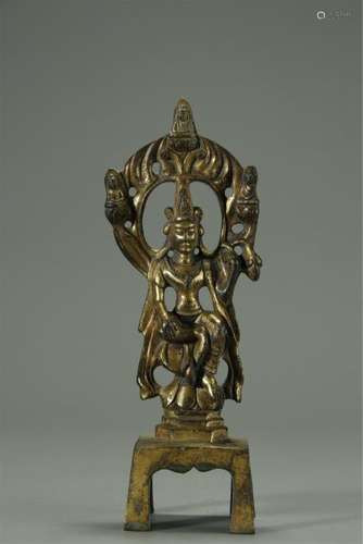 Gilt Bronze Kwan Yin Statue