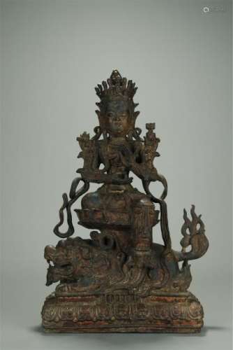 Bronaze  lacquered  Manjushri Buddha
