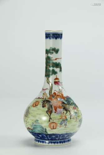 Famille Rose Vase, Mark Â¡Â§Da Qing Kien Lung Nian Zhi